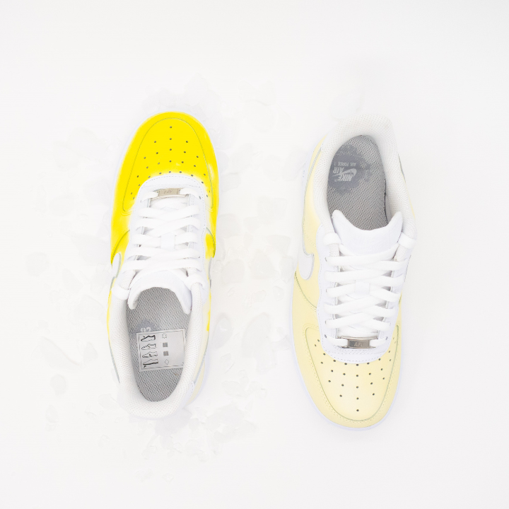 Custom AF1 'Frozen Kickz - White to Yellow'