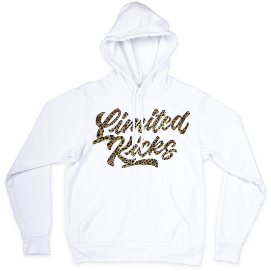 Hoodie Weiß Leoparden Schriftzug