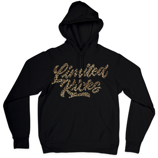 Hoodie Schwarz Leoparden Schriftzg