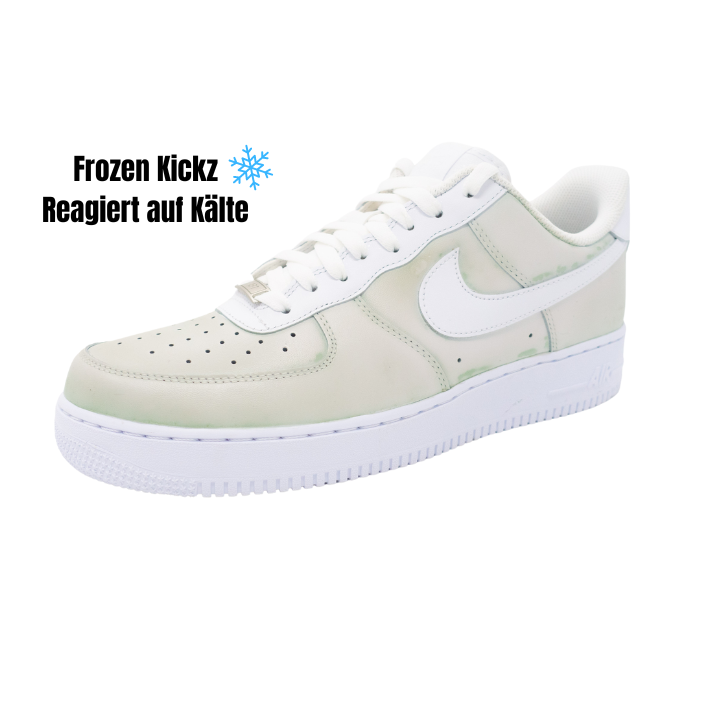 Custom AF1 'Frozen Kickz - White to Green'