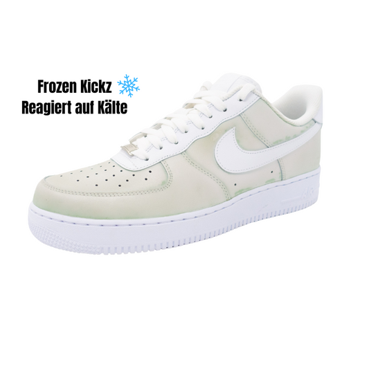 Custom AF1 'Frozen Kickz - White to Green'