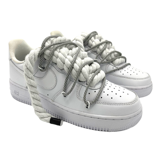 Custom AF1 'Big Laces Grau - Glow'
