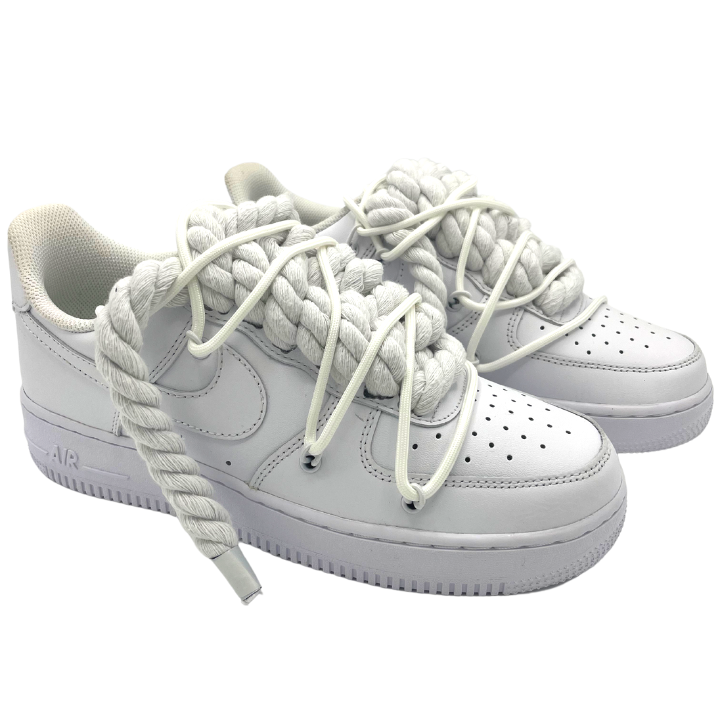 Custom AF1 'Big Laces White Glow'