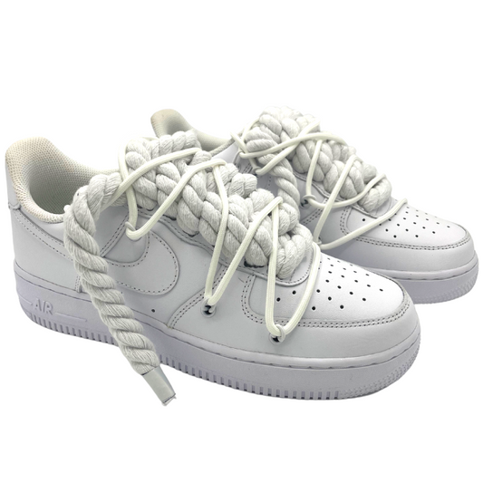 Custom AF1 'Big Laces White Glow'