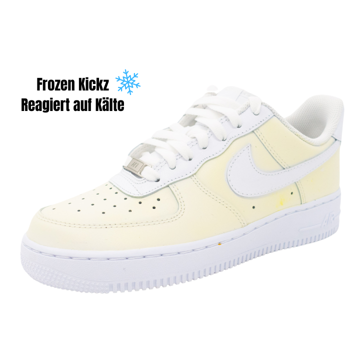 Custom AF1 'Frozen Kickz - White to Yellow'