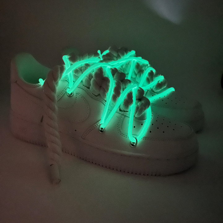 Custom AF1 'Big Laces White Glow'