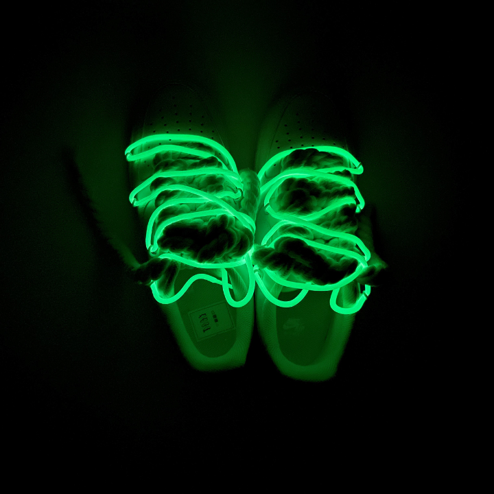 Custom AF1 'Big Laces White Glow'