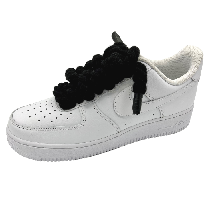 Custom AF1 'Big Laces Schwarz'