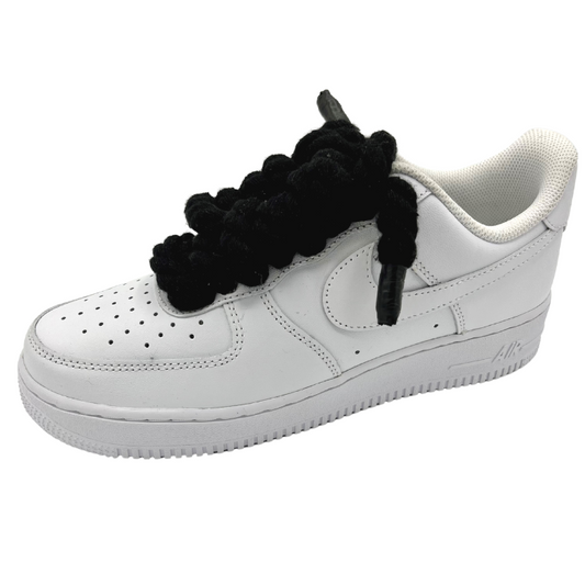 Custom AF1 'Big Laces Schwarz'
