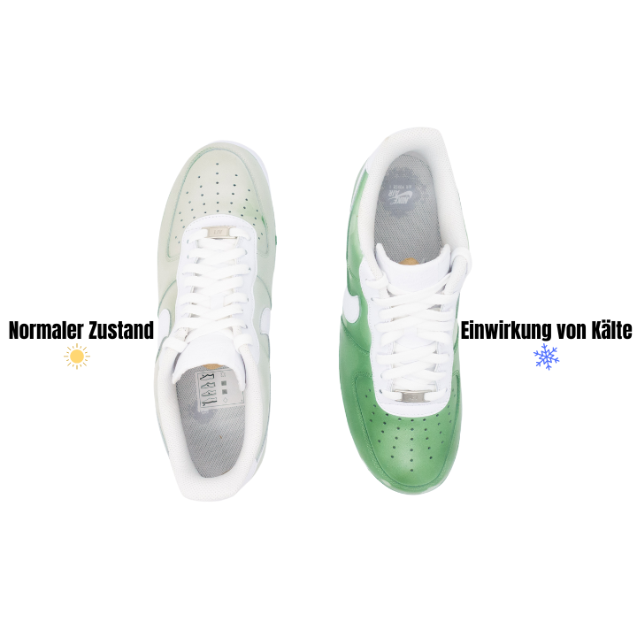 Custom AF1 'Frozen Kickz - White to Green'