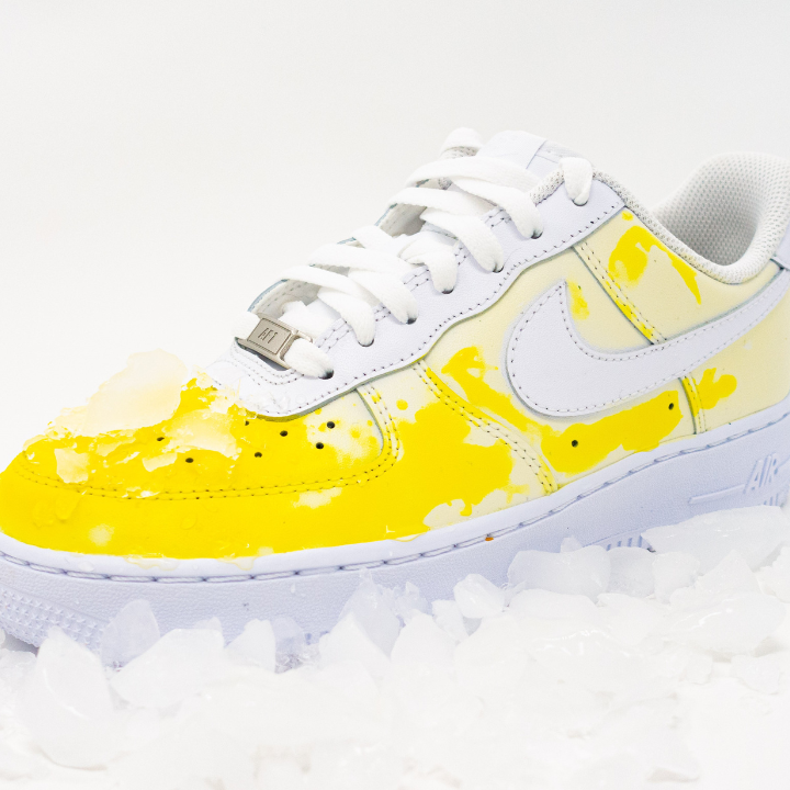 Custom AF1 'Frozen Kickz - White to Yellow'